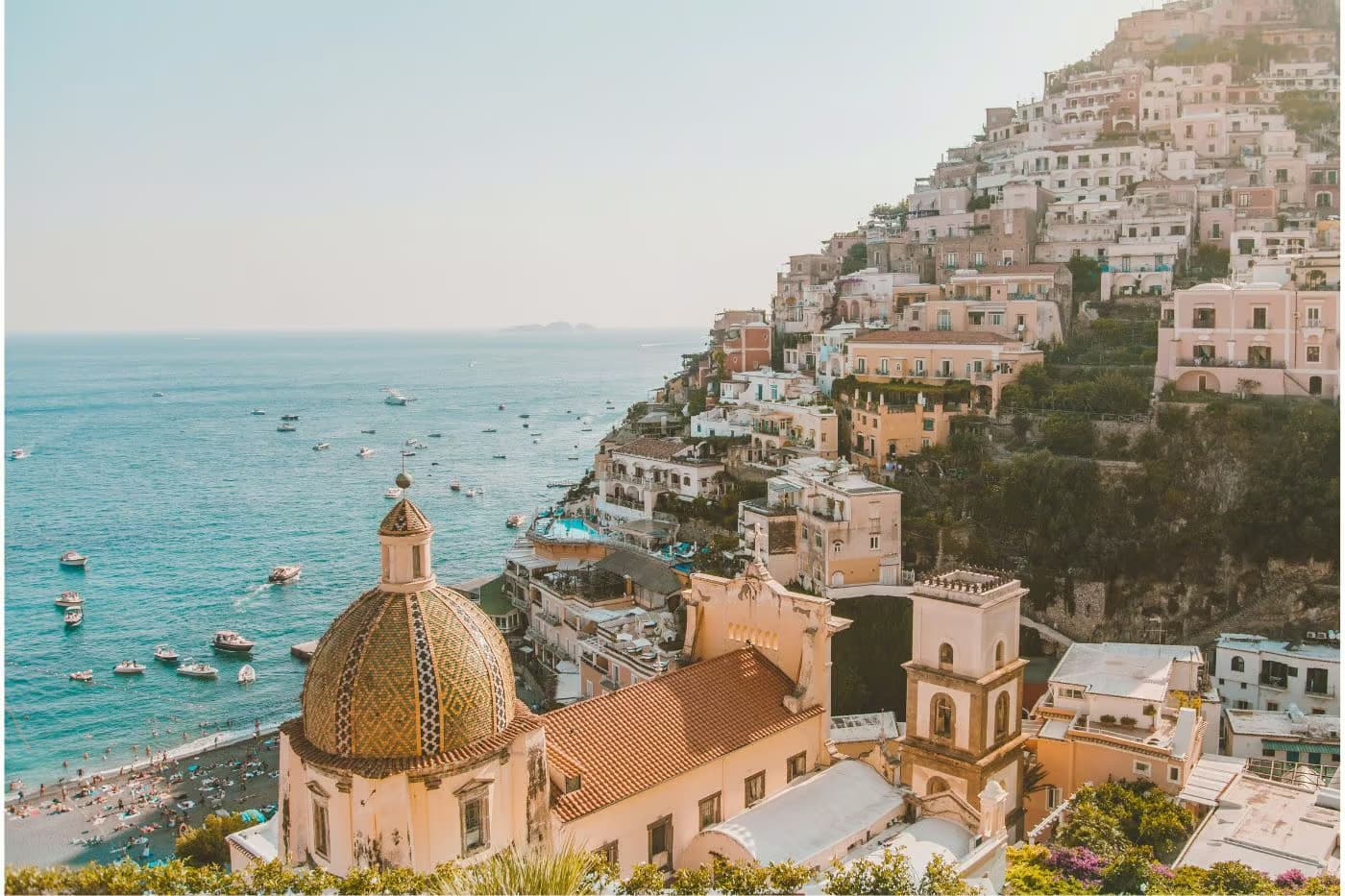 Vista del pueblo de Positano (Costa Amalfitana, Italia), origen de nuestra pizzería napolitana en Barcelona